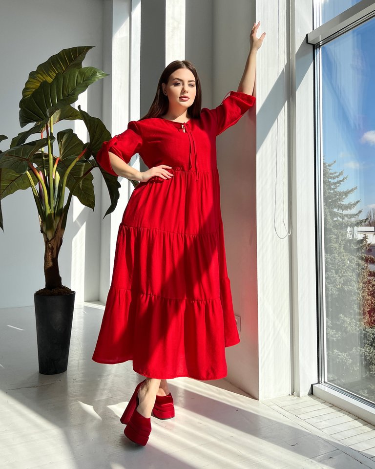 Платье Шарм красное, Красный, 50-52