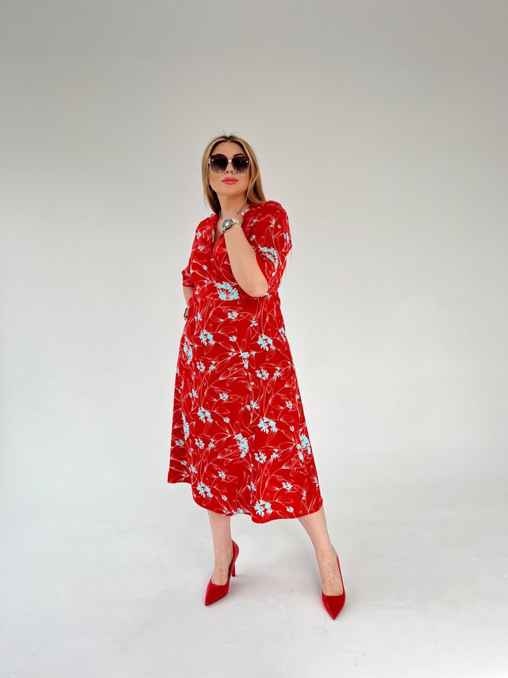 Платье Келли красное, Красный, 50-52