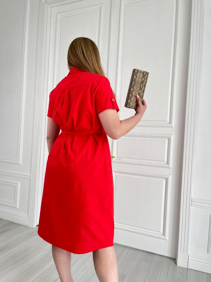 Сукня Сорочка Камелія червона, Червоний, 62-64