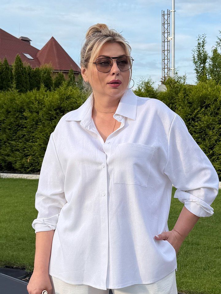 Сорочка Грейс лляна біла, Білий, 50-52