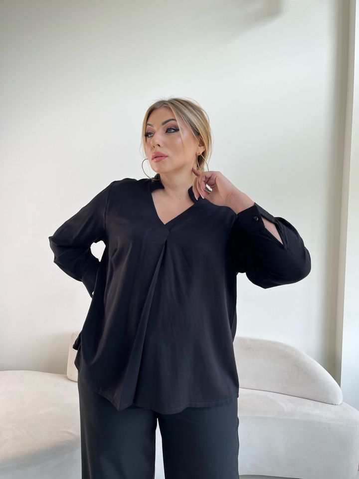 Блуза Саманта черная, Черный, 50-52